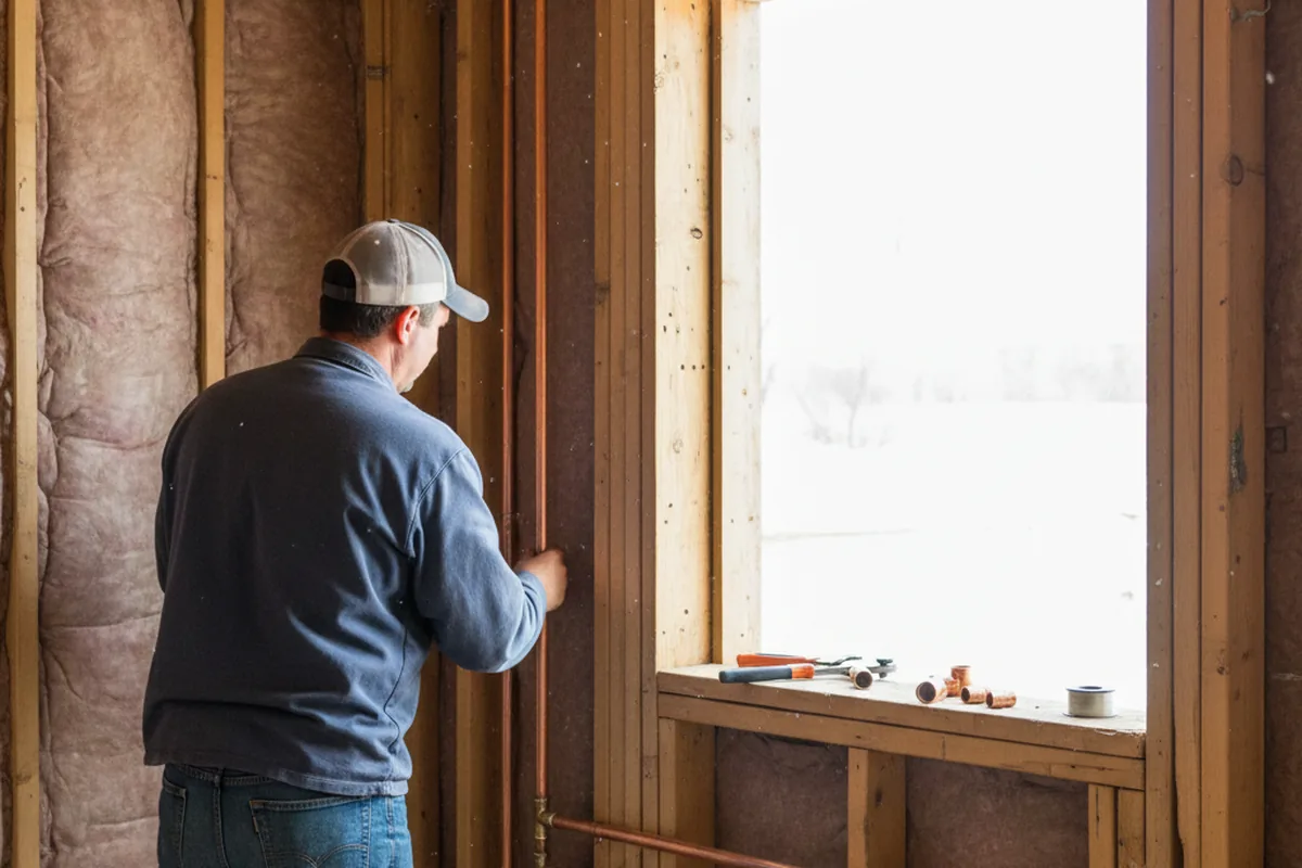Licensed plumber running new copper supply lines in a Point Lookout home
